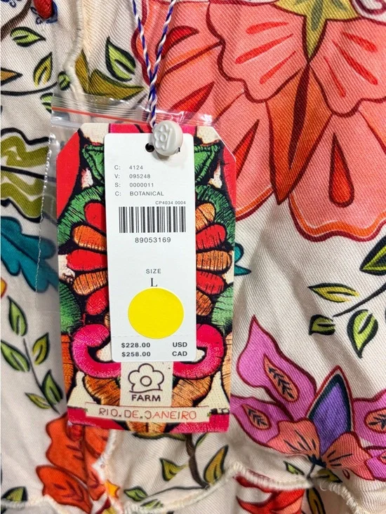 Farm Rio Floral Pantsuit Botanical  Anthropologie Large NEW WITH TAGS - Picture 4 of 6